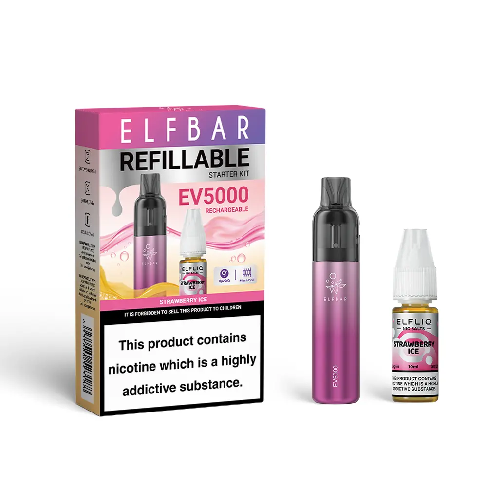  Strawberry Ice by Elf Bar EV5000 Disposable Vape Pod Kit